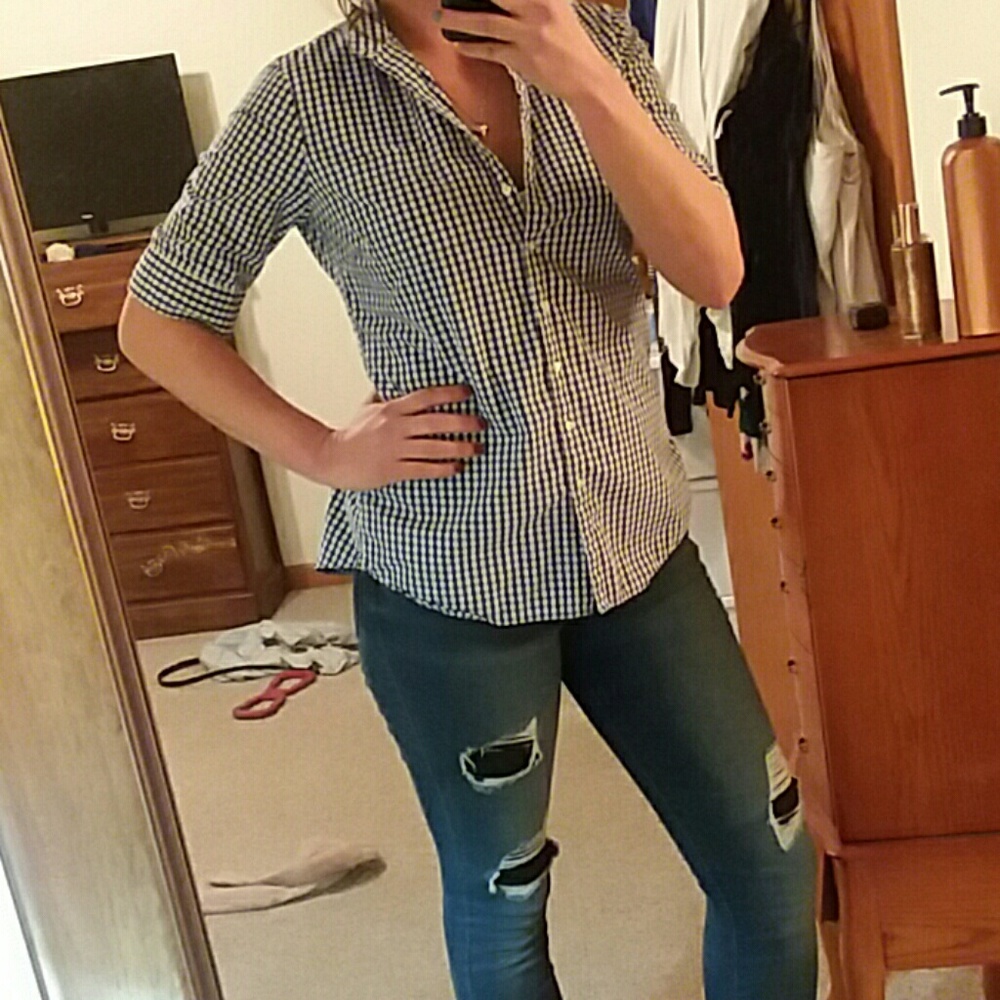 Banana republic plaid button down